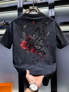 PAZHAOLANG | High Street Vintage Tie Dye Short Sleeve T-Shirt 300LBS Loose Fit