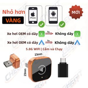 Bộ Chuyển Đổi CarPlay 2 Trong 1 Không Dây Sang Có Dây Android Auto Hộp Thông Minh AI Chất Lượng Cao Phụ Kiện Ô Tô Thông Minh Thiết Bị Kết Nối Thông Minh