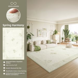 XINGLIANXIN | Waterproof Easy-Clean Green Luxury Living Room Carpet