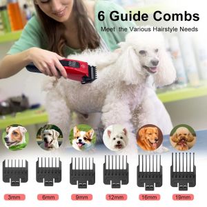 Kemei มีดโกนสำหรับเครื่องโกนขนอุปกรณ์แต่งขนสัตว์เลี้ยงแบบชาร์จไฟได้ปัตตาเลี่ยนเครื่องตัดผมไฟฟ้าขนสัตว์สำหรับสุนัขแมวใช้งานหนัก