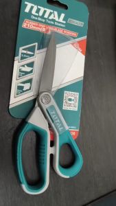 TOTAL กรรไกรสแตนเลสเคลือบไทเทเนียม 210mm. รุ่น THSCRS812108 (RUBBER GRIP LONG-BLADE SCISSORS)