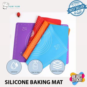 【SG READY STOCK】50 x 70 cm Silicone Insulated Cooking Baking Mat Silicone Flour Mat Baking Mat Dough Mat