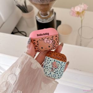 Cartoon Cute Leopard Print KT Cat Compatible Airpods 3/4 Gen Wireless Earphone Protective Case Airpods pro 2 Apple Silicone Anti-Fall Matte Soft Shell Cover