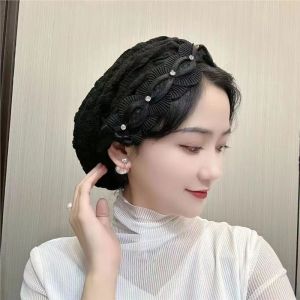 Mũ Trùm Đầu Viền Ren Dày Thời Trang Mùa Hè Cho Nữ Mũ Che Tóc Họa Tiết Chấm Bi Thon Gọn Mũ Che Tóc Bạc Cho Phụ Nữ