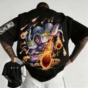 Bandai | One Piece Mens Womens T-shirt Issho Fujitora High Quality Tee Anime Summer Spring Boy Girl Short-sleeved Parent-child Outfit