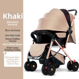 LIWAN | Portable High Landscape Stroller 4-Wheel Folding Bidirectional Baby Stroller