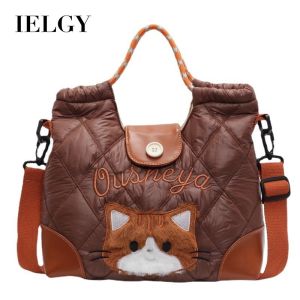 IELGY กระเป๋าโท้ทน่ารักกระเป๋าแฟชั่นไหล่ข้างเดียวความจุขนาดใหญ่กระเป๋าแบบหนีบแขน
