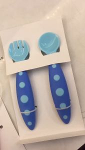 BimBim Baby Feeding Spoon & Fork / sendok garpu bayi//Silicon spoon//Bim-Bim Baby Care Set