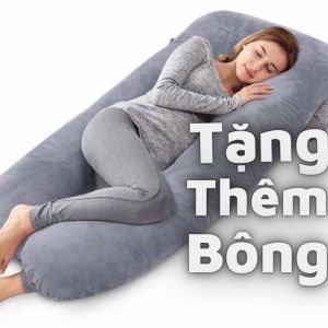 Gối ôm chữ U cho bà bầu vải nhung mịnvải cottongvải muslin loại đẹp TẶNG THÊM BÔNG DỰ PHÒNG