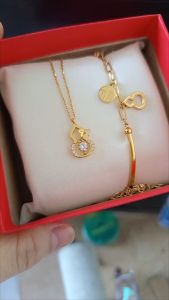 DÂY CHUYỀN + LẮC TAY TITAN MẠ VÀNG HỒ LÔ VÀNG MAY MẮN