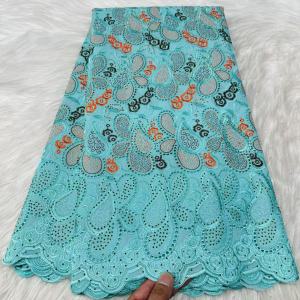 High Quality Cotton Swiss Voile LaceNigerian Lace Fabric 5Yard African Embroidery 100% Cotton Fabric For Wedding Dress M713-1