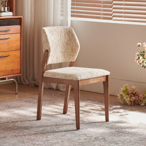 เก้าอี้ทานอาหารแบบฝรั่งเศสสไตล์ย้อนยุค ไม้แท้ ผ้าฝ้าย แบบลำลอง แบบมีพนักพิง ดีไซน์เนอร์แบบโมเดิร์น สำหรับร้านอาหาร สำหรับบ้าน สำหรับโต๊ะทำงาน