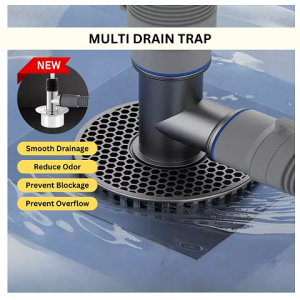 Ready Stock 2/3/4 Way Drain Trap Cover Pipe Seal Odor Anti Cockroach Water Pipe Connector Smooth Drainage Backflow Blockage Overflow Floor Stuck Hair Clog Drainer Kitchen Sink Laundry Washing Machine Dishwasher Toilet Busuk Longkang Lantai Tandas Rambut
