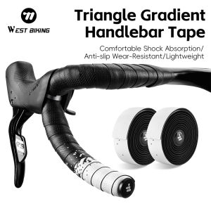 West Biking | WEST BIKING Triangle Gradient Sweat Proof Handlebar Tape Spiral Texture PU EVA Anti Slip Shock Absorption Road Bike Bar Wrap