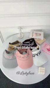 LadyLuxe - Topi Rajut Senam Golf Olahraga Motif Cap Catur Newst Sport Wanita Topi Pantai Fashion Wanita Visor Hat TP001