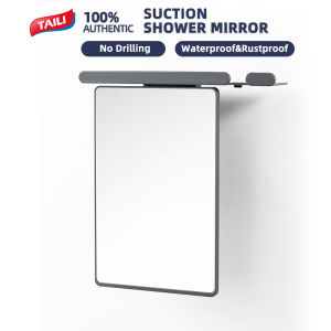 TAILI Shower Mirror Fogless for Shaving with Razor Holder NO-Drilling & Removable Large Mirror Fogless Suction Wall Mounted Shatterproof & Waterproof - for Men and Women