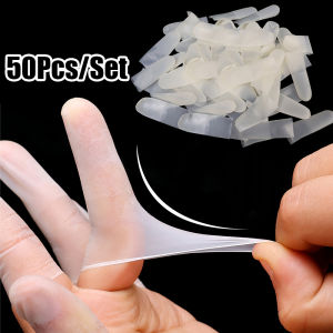 50/100Pcs Transparent Frosted Rubber Non-slip Anti-static Finger Cots Disposable Latex Finger Cover Fingertips Protector Gloves