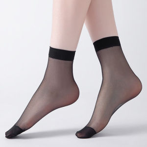 【Free Shipping】Invisible Crystal Silk Socks Womens Thin Summer Short Sock Thin Silk Transparent Stockings