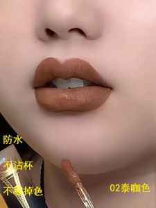 Fashion Quick-Drying No Stain on Cup Lip Lacquer French Style Cold Tone Thai Brown Waterproof Colorfast Matte Lipstick Caramel