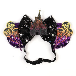 Disney | 2025 Disney Adjustable Mouse Ears Elastic Headband Adult/Kids Bow Nylon Hairband Festival Party Cosplay DIY Hair Accessories