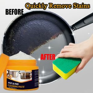 Multi-Purpose Kitchen Cleaner - Pot &Pan Cleaning Paste for Stove and Cookware Rust Stain Removal Cleaning Paste Bottom Low Odor