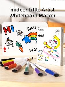 Hộp 08 Bút Lông Màu Vẽ Bảng An Toàn Cao Cấp Cho Bé - Mideer Little Artist Whiteboard Marker MD3224