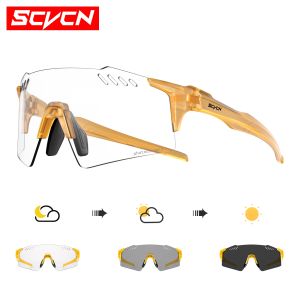 SCVCN New Photochromic Sunglasses Outdoor Sports Bike Cycling Glasses Man MTB Road Glasses Women Driving Bicycle UV400 Eyewear