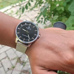 PIERRE JILL 1763 JAM TANGAN PRIA FASHION CASUAL PRIA RANTAI PASIR 3ATM WATER RESISTANT FREE BOX