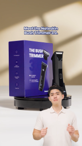 Nateskin Bush Trimmer 3.0: 2-in-1 Electric Body and Groin Shaver No Nicks Wet & Dry Use Type-C Travel Lock LED Display