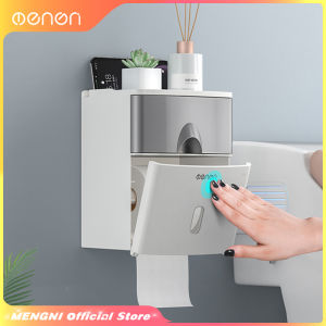 MENGNI－High Quality Toilet Paper Holder no drill Waterproof Toilet Tissue Storage Box Wall Mount tissue box Bathroom Accessories Sets