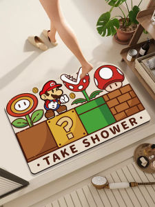 พื้นรองเท้าห้องน้ำ Maro หนาป้องกันการลื่น พื้นรองเท้าห้องน้ำแบบดูดซับน้ำ ป้องกันการตกหล่น พื้นรองเท้าประตู ป้องกันการลื่น