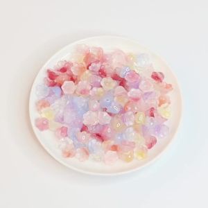 Bộ 50 Hoa Anh Đào Pha Lê Hạt Thủy Tinh Hình Hoa Lampwork Cho DIY Trang Sức Làm Vòng Tay Bông Tai Phụ Kiện Tóc