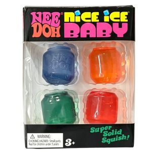 Mini 4 Pack Set Needoh Nice Ice Cube Slow Rebound Squishy Toys Sensory Toy Anti-Stress Party Favors Gifts Safe For Kids Adults