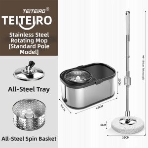 TEITEIRO | Spin No-Hand Wash Dehydrating Mop