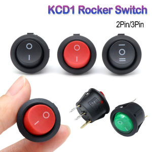 2/5/10pcs KCD1 LED Rocker Switch Round 2/3Pin ON-OFF-ON 2/3 Position 6A/250VAC 10A/125VAC SPST 23mm Car Push Button Switches