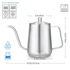 Easyworkz Gooseneck Pour Over Coffee Kettle 30 FL OZ / 900 ML Stainless Steel Hand Drip Coffee Pot with Long Narrow Spout