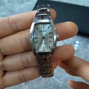 Đồng hồ nữ AUREOLE mặt trãi tia dây thép không gỉ second hand si nhật- đã qua sử dụng