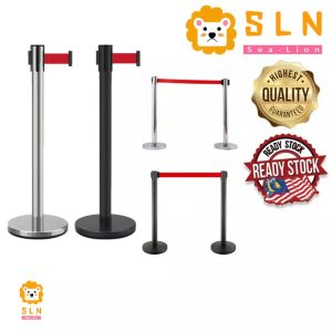 READY STOCK Queue Up Pole Line Stand Set Stainless Steel Retractable 200cm / 2m / 6ft Q-Up Pole Separate Line Adjustment Barrier