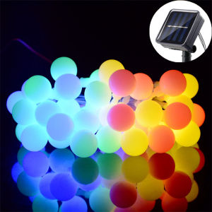 ไฟราว LED ลูกบอลพลังงานแสงอาทิตย์กลางแจ้งไฟรูปดาวส่องสว่างในสวนของคุณสำหรับงานแต่งงานตั้งแคมป์คริสต์มาสวันหยุดตกแต่งภูมิทัศน์