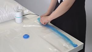Buy 4 get 4 Reusable Vacuum Sealer Bag Travel Storage Resealable Compressed Convenient Storage Home Storage Bag Electric Pump and Hand Pump
