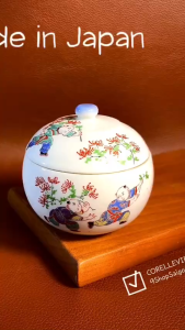 [Hàng Hiếm Japan 100% New] 01 Chiếc Hủ Có Nắp Họa tiết Trẻ em chơi đùa (Karako) Đựng Trang Sức