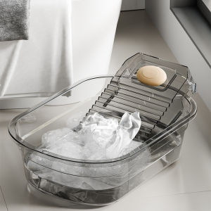 Large Size Transparent Integrated Washing Board And Basin for Hand Washing Clothes Underwear Socks Home Use Student Dormitory