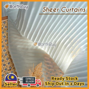 [1PC] Worthbuy Valencia White Sheer Curtain Tingkap Langsir Pintu Langsir Putih Cangkuk Window Screening Hook Eyelet
