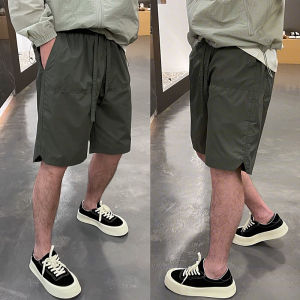 Mens Casual Breathable Quick Dry Summer Laser Drill Loose Fit Five-Quarter Length Shorts Polyester Fiber Beachwear Youth Trend