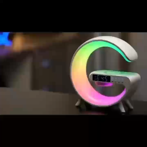 【✅SG Seller✅】RICHMENT Portable Bluetooth Rechargeable Speaker Mini Wireless Speaker Charger Atmosphere Light with Wireless Charging Function Table Lamp Bedside Lamp with Alarm Clock Bluetooth sound machine and Digital clock as Gifts(with FREE SHIPPING)