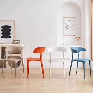BOJIAJIAJU | Nordic Simple Horn Back Reinforced Chair