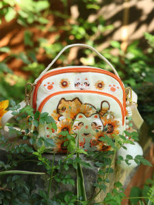 Heavy-Embroidery Silk Thread Large Capacity Cute Cat Phone Bag Crossbody Bag for Women Casual Summer Fashion Handbag