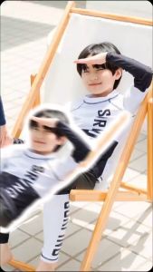 Kid Korea Style Swimming Suit Swimwear Long Sleeve + Long Pant Ready Stock