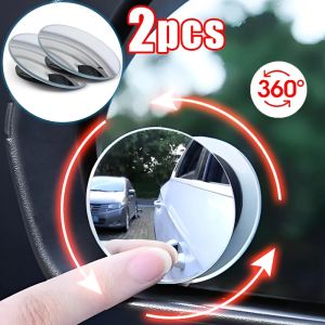 2PCS 360 Degree Adjustable Car Rear View Convex Mirror Reversing Wide Angle Parking High Definition Blind Spot Mirror Auxiliary Vision Frameless Mirror