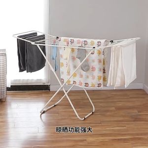 HomeFurni X-Shape Metal Balcony Clothes Dryer with Dual Wings Space-Saving Durable Outdoor & Indoor Drying Stand for 120/171cm Spaces